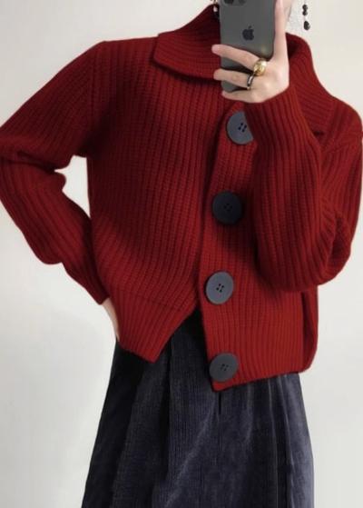 Ruby | Women's Button-Front Collared Cropped Cardigan - Image 4