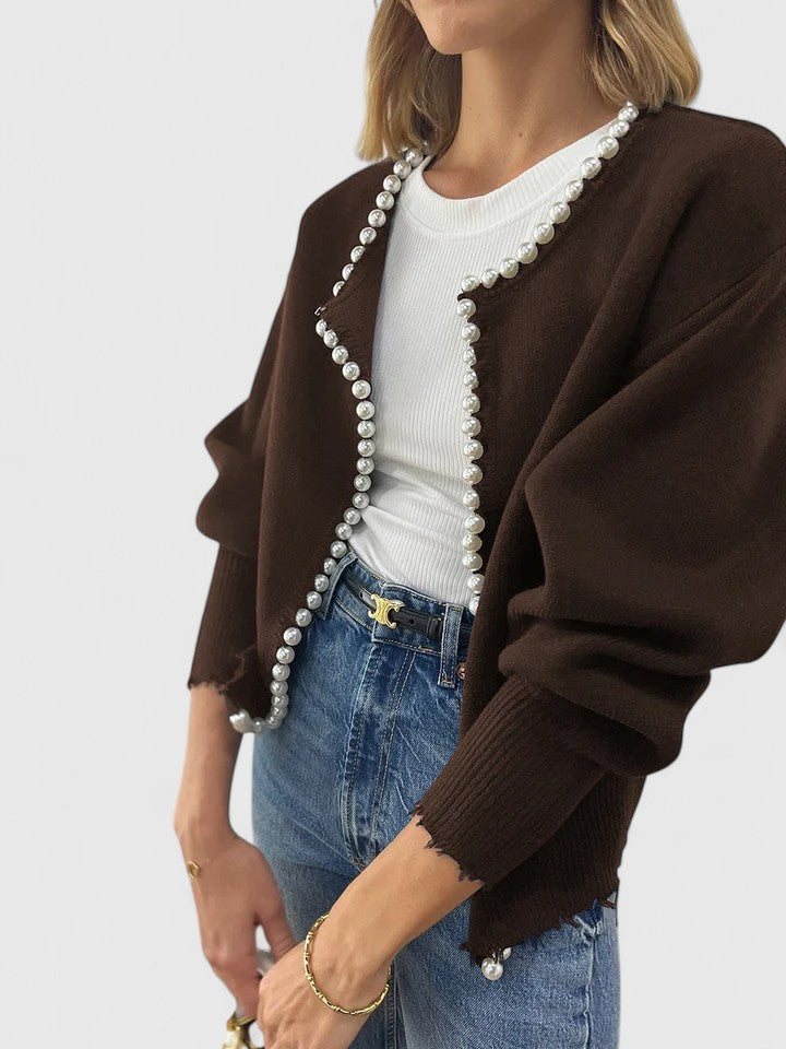 Scarlett | Women's Pearl Trim Cardigan Jacket - Image 17