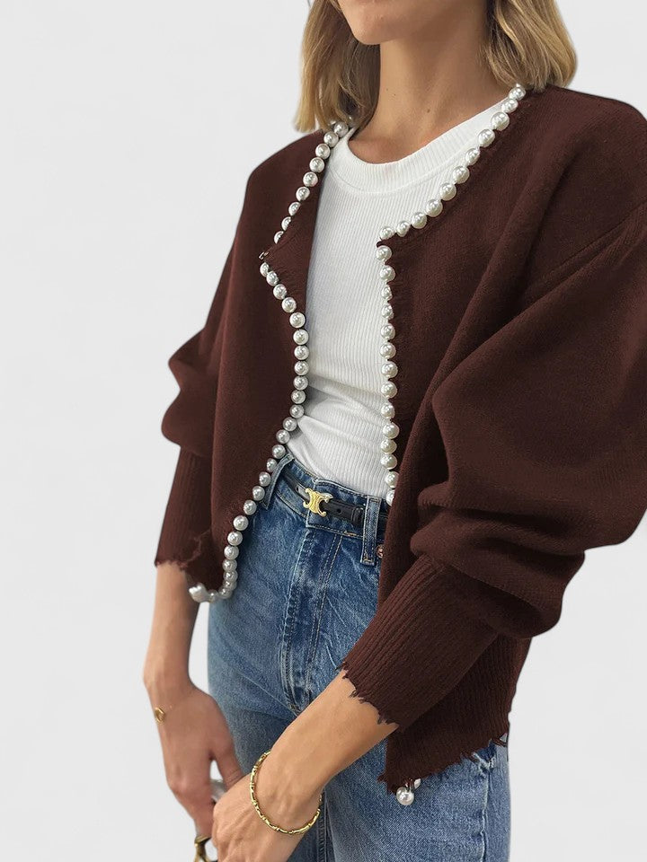 Scarlett | Women's Pearl Trim Cardigan Jacket - Image 18