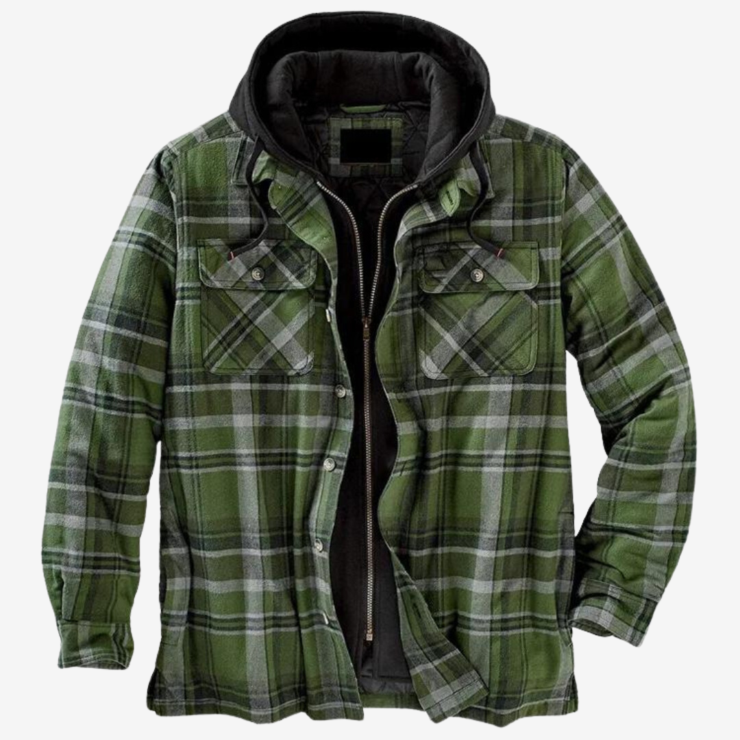 Kane | Men's Hooded Plaid Jacket - Image 5