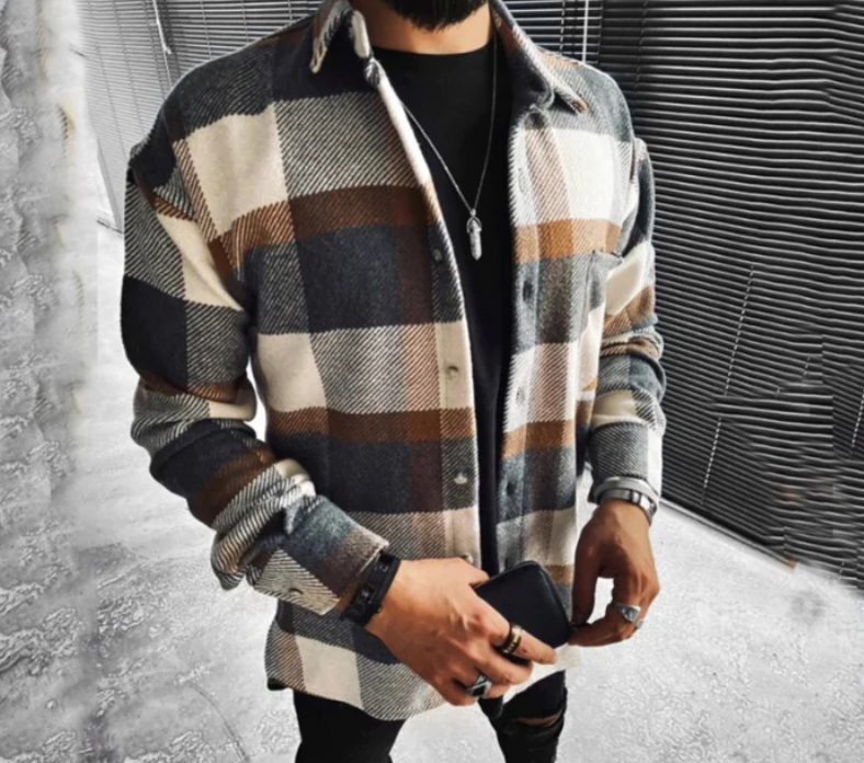 Jude | Men's Button-Down Plaid Jacket - Image 4