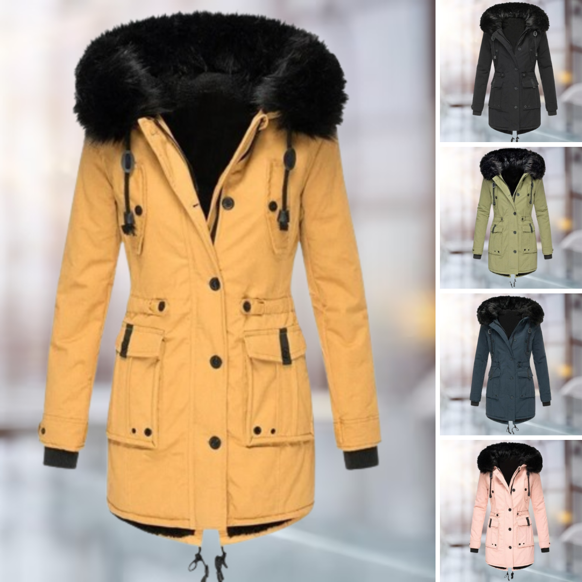 Gloria | Women's Faux Fur Hooded Parka Coat - Image 8