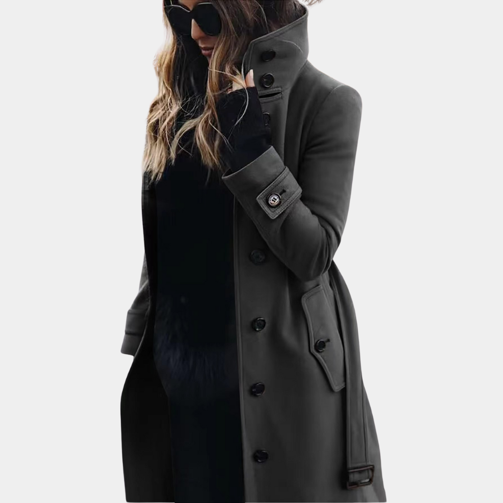 Karina | Women's Belted Double-Breasted Coat - Image 2