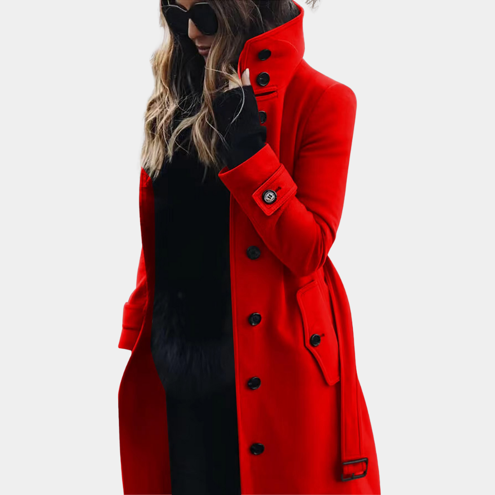 Karina | Women's Belted Double-Breasted Coat - Image 3
