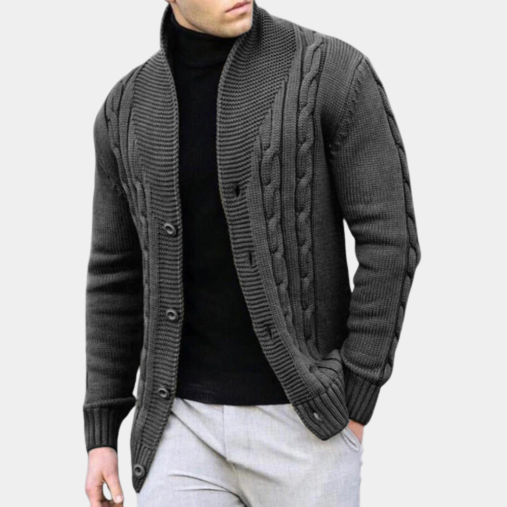 Wayne | Men's Button-Down Cable Knit Jacket - Image 5