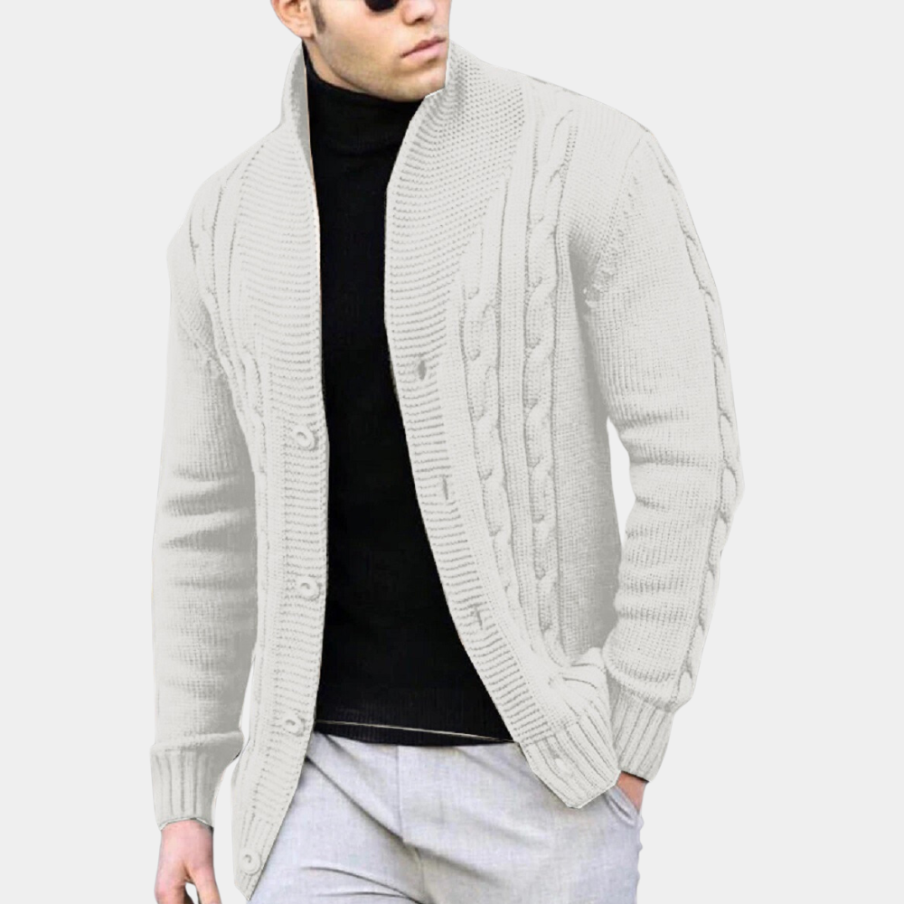 Wayne | Men's Button-Down Cable Knit Jacket - Image 6