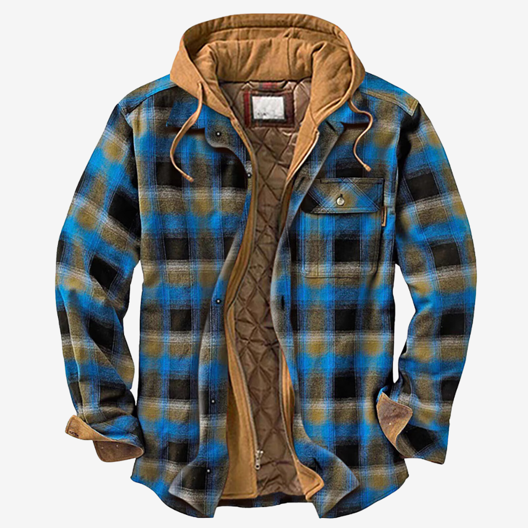 Kane | Men's Hooded Plaid Jacket - Image 2