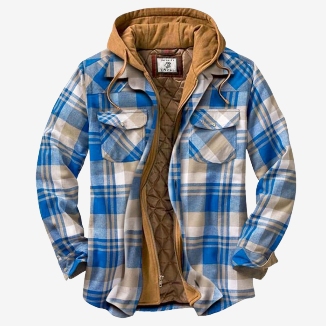 Kane | Men's Hooded Plaid Jacket - Image 1