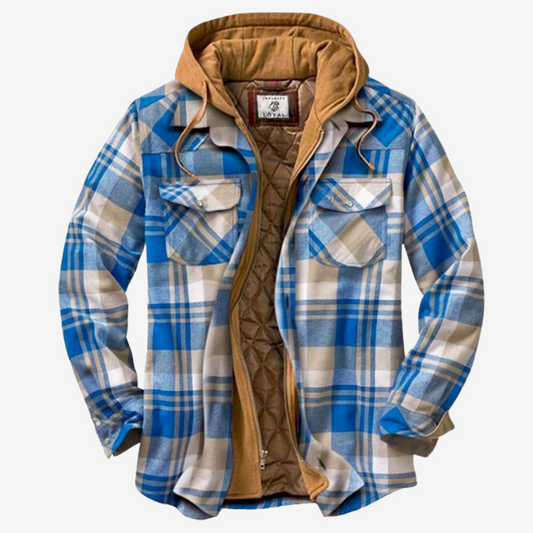 Kane | Men's Hooded Plaid Jacket - Image 1
