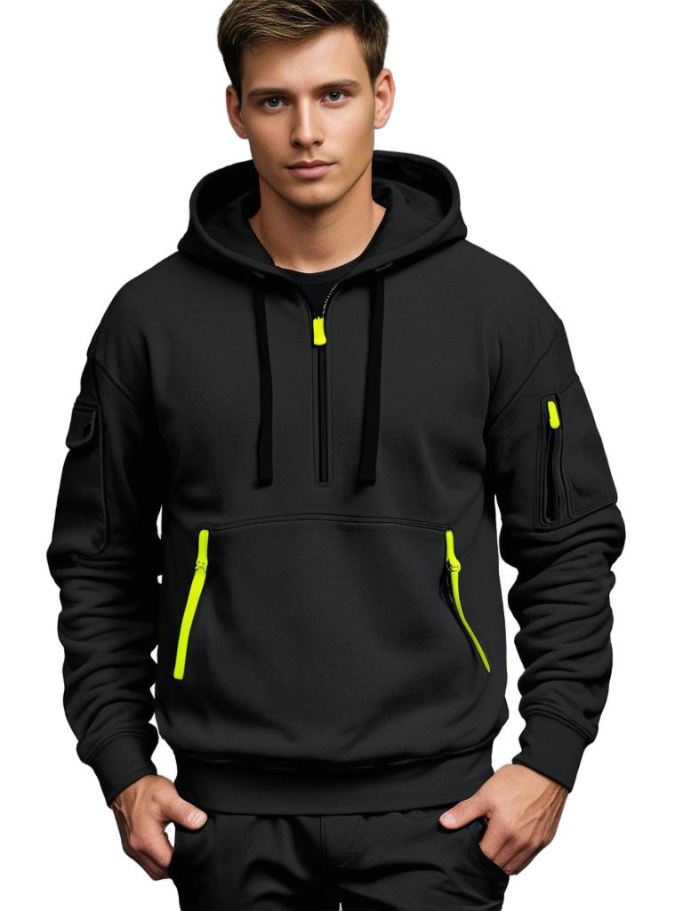 Steven | Men's Half-Zip Pullover Hoodie - Image 5