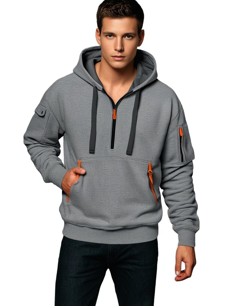 Steven | Men's Half-Zip Pullover Hoodie - Image 4