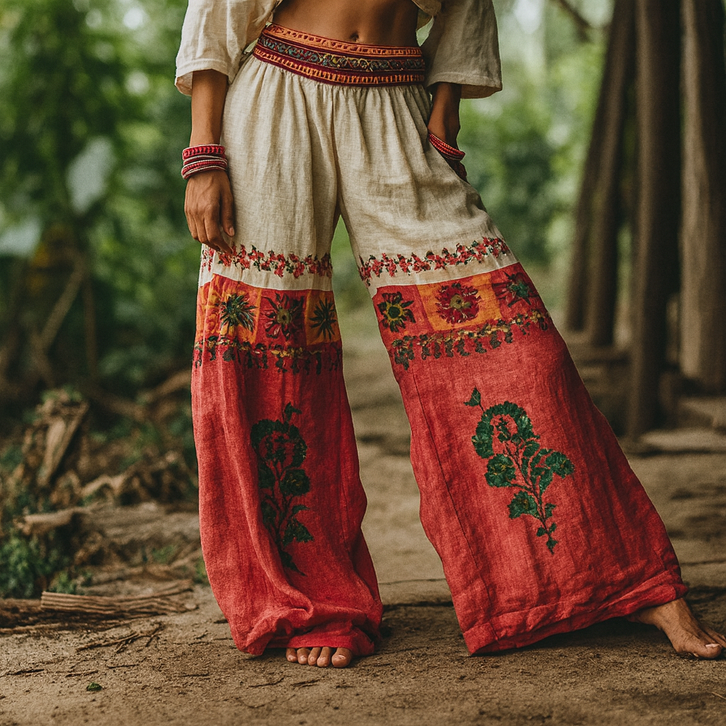 Patty | Women's Wide Leg Boho Pants - Image 2