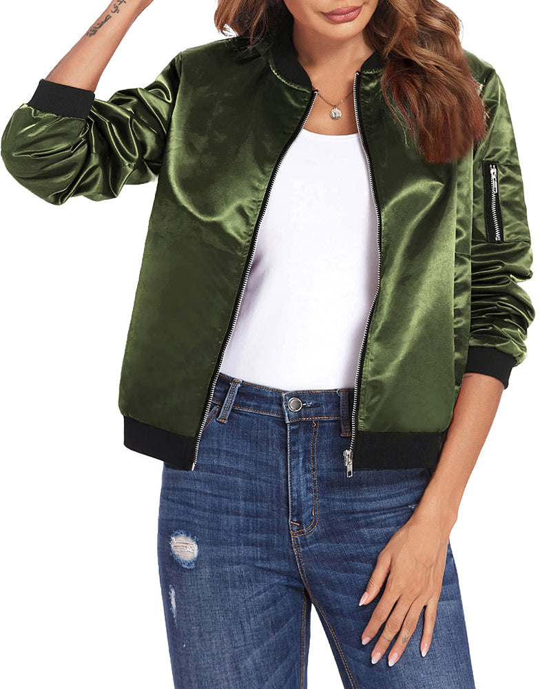 Donna | Women's Lightweight Zip-Up Bomber Jacket - Image 5