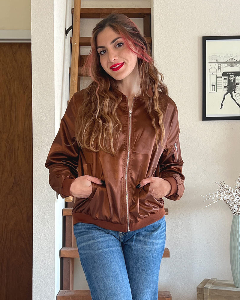 Donna | Women's Lightweight Zip-Up Bomber Jacket - Image 6