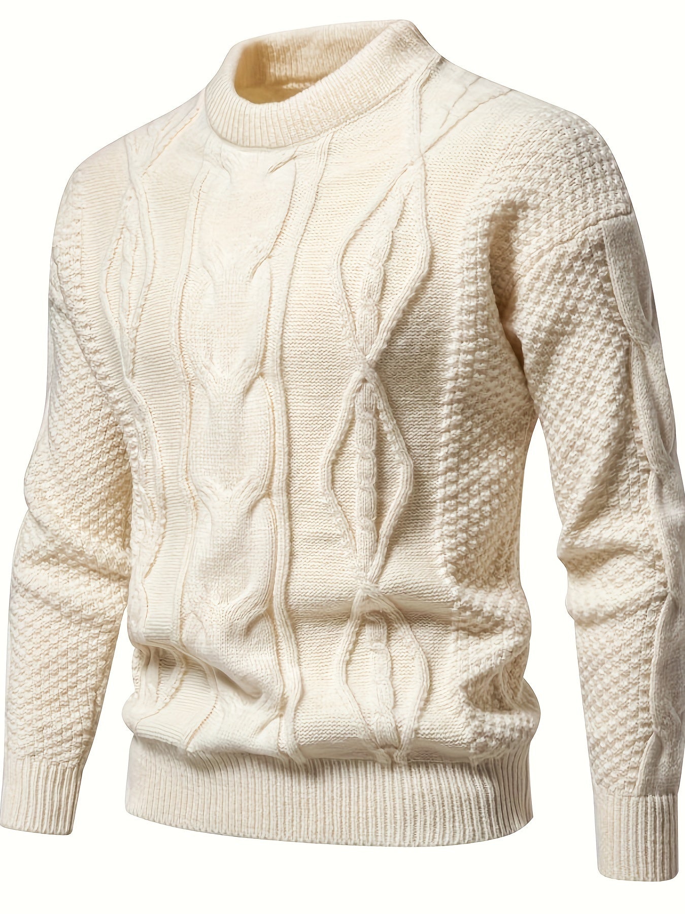 Robert | Men's Cable Knit Crew Neck Sweater - Image 4