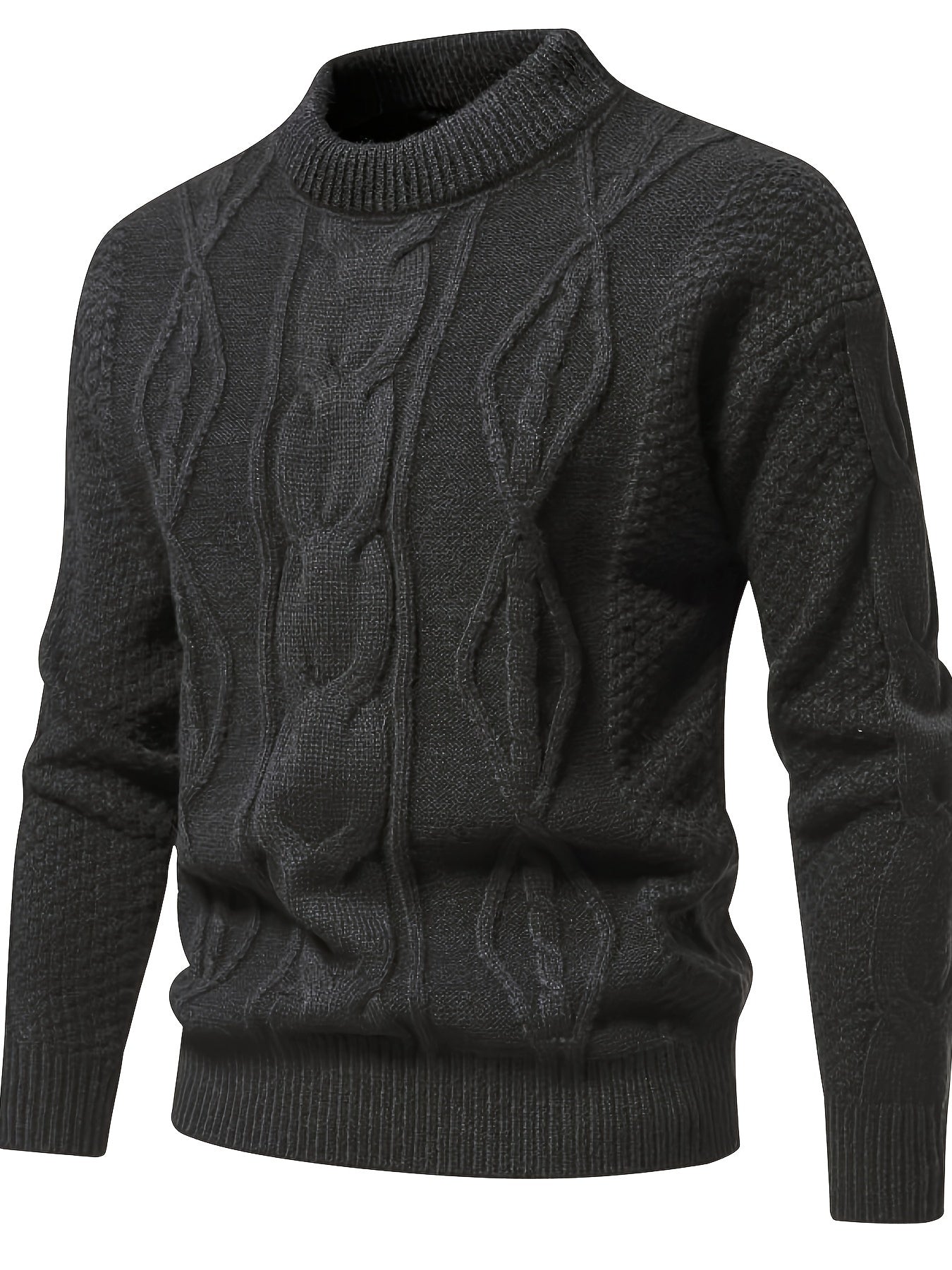 Robert | Men's Cable Knit Crew Neck Sweater - Image 1