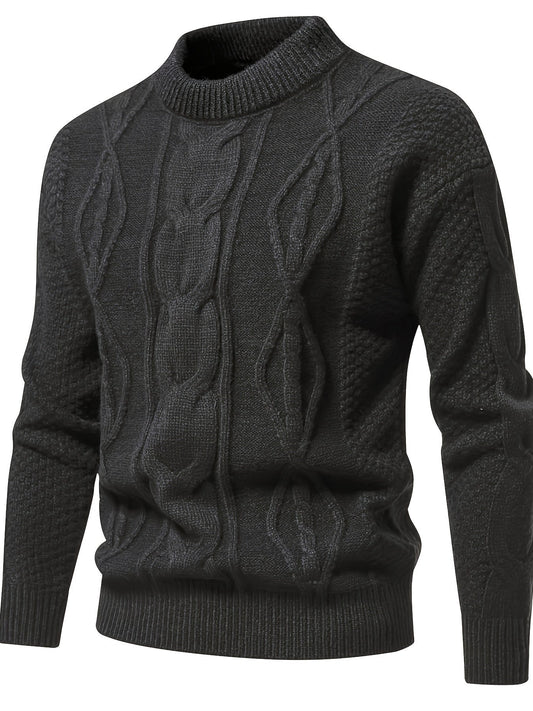 Robert | Men's Cable Knit Crew Neck Sweater - Image 1