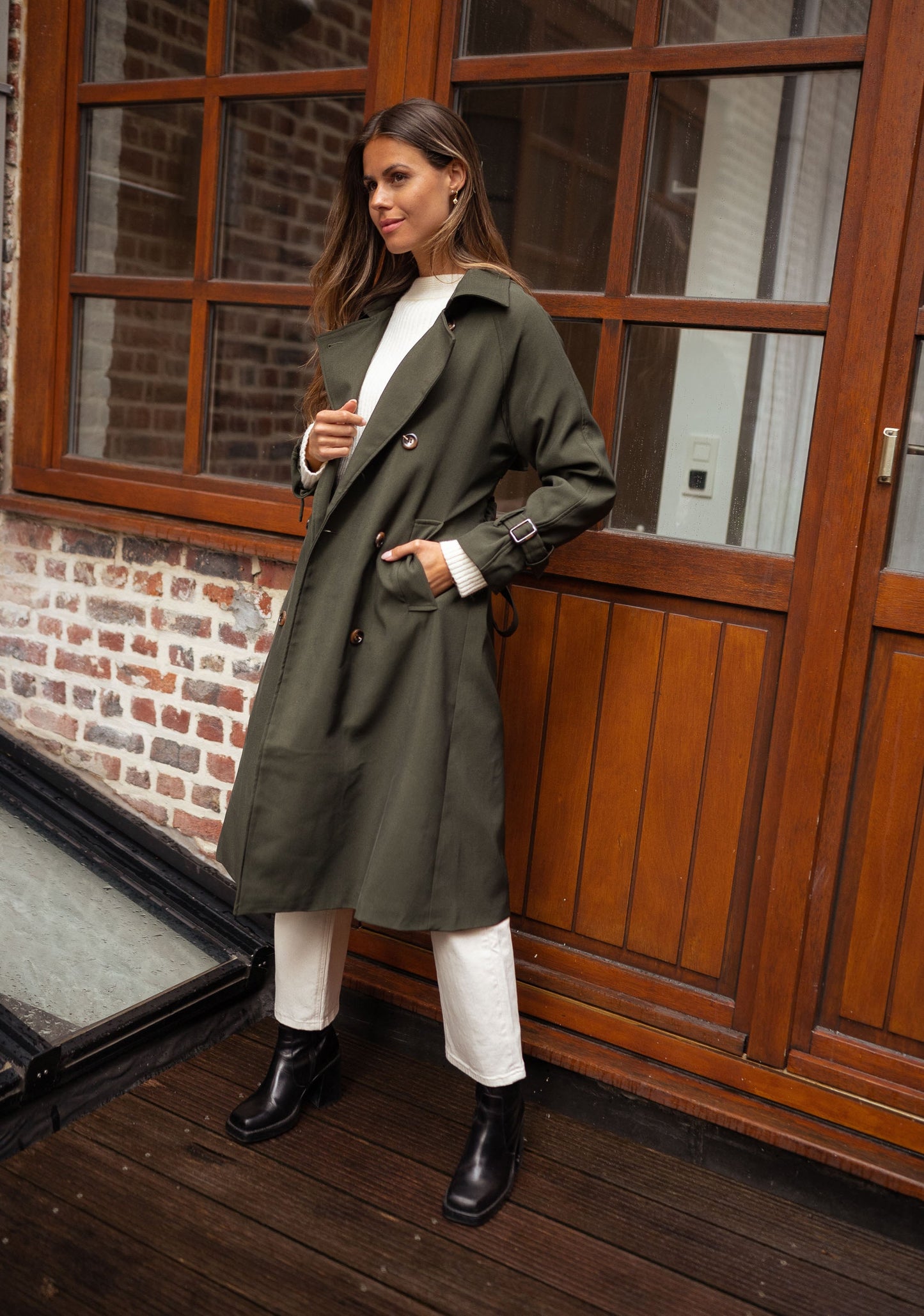 Hailey | Women's Double Breasted Long Coat - Image 7