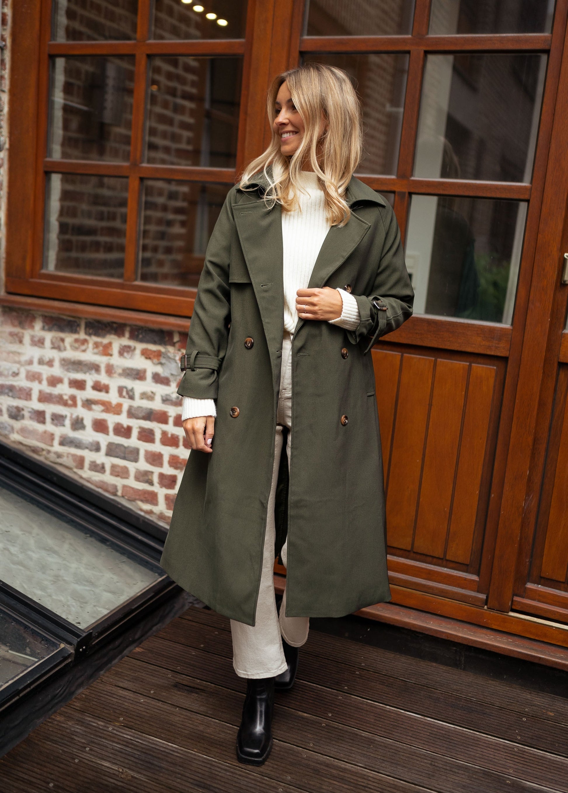 Hailey | Women's Double Breasted Long Coat - Image 3