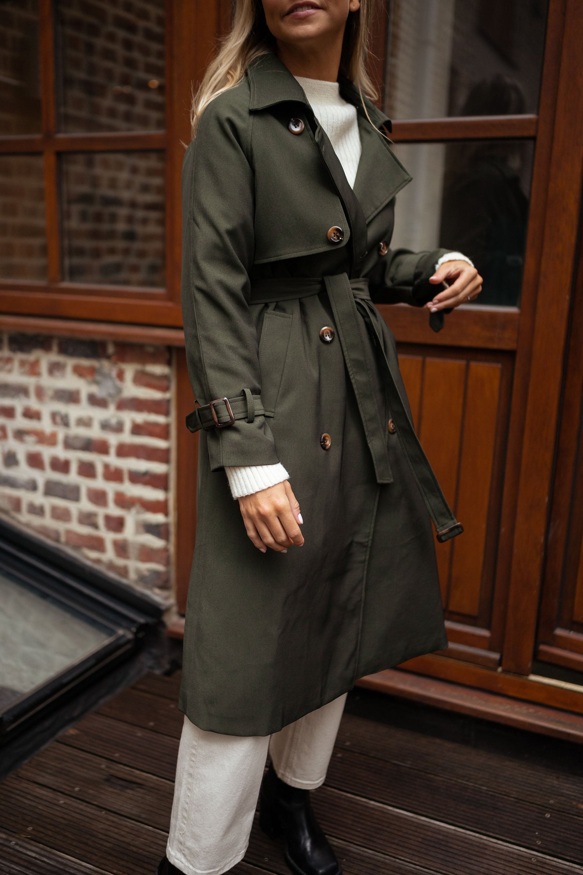 Hailey | Women's Double Breasted Long Coat - Image 2
