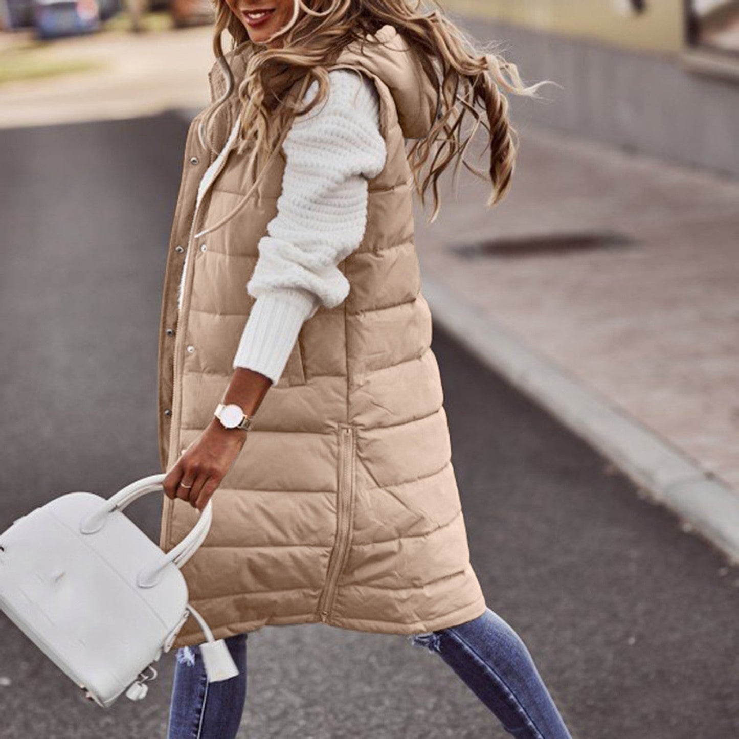Hope | Women's Hooded Puffer Vest - Image 4