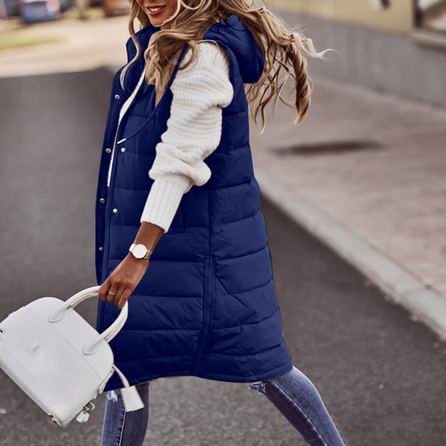 Hope | Women's Hooded Puffer Vest - Image 2