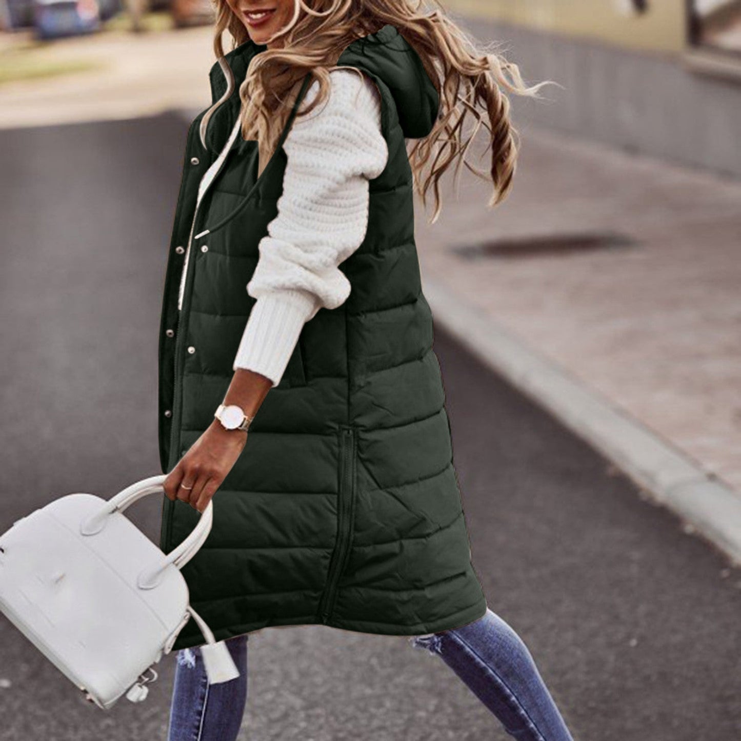 Hope | Women's Hooded Puffer Vest - Image 3
