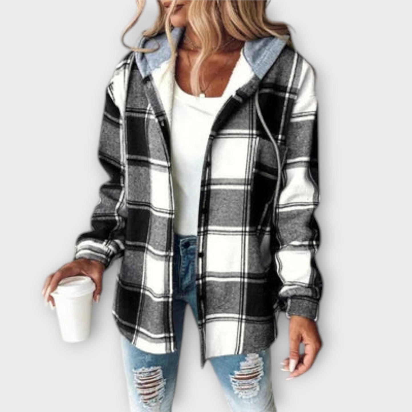 Beverly | Women's Hooded Plaid Jacket - Image 3