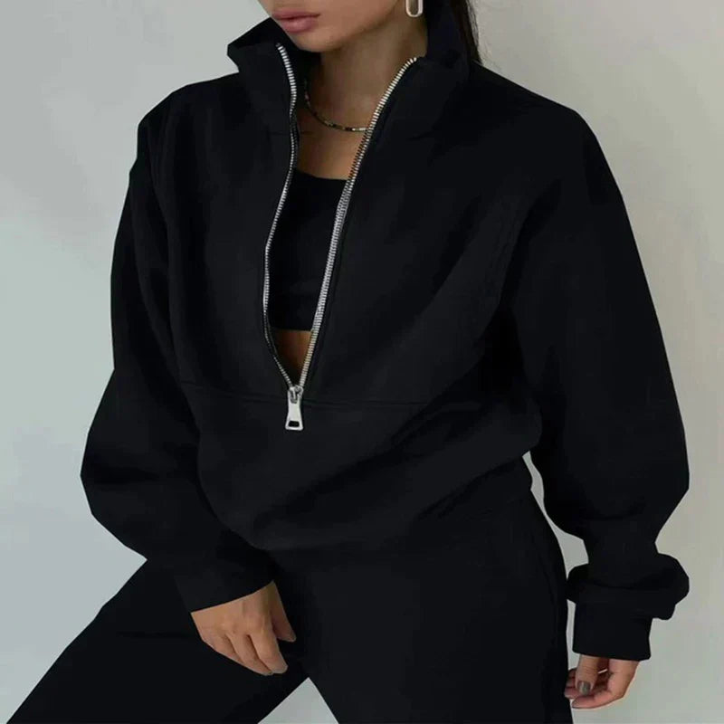Daniela | Women's High Neck Sweat Set Two-Piece Set - Image 5