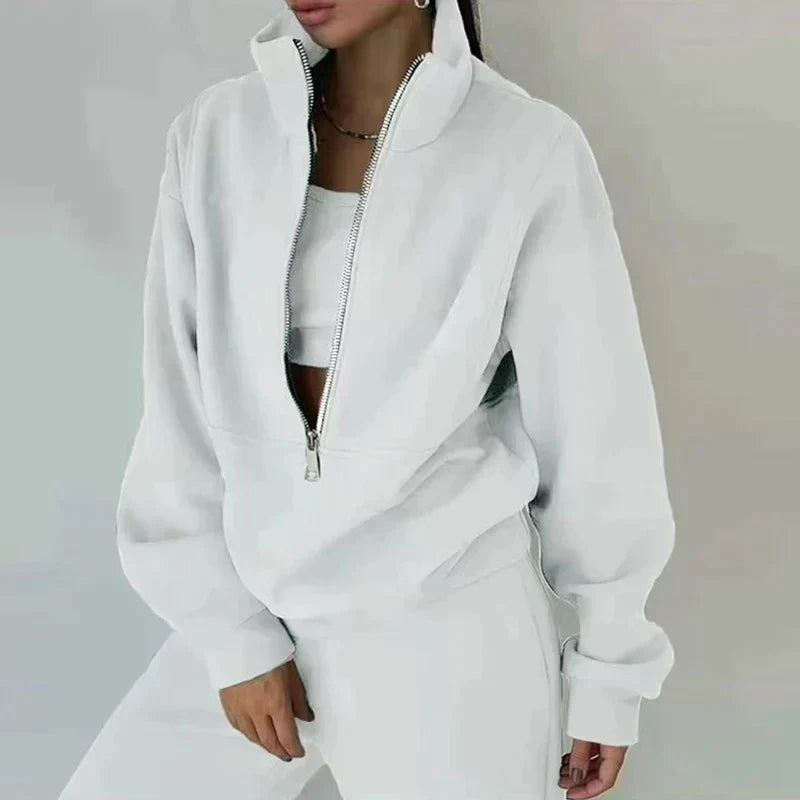 Daniela | Women's High Neck Sweat Set Two-Piece Set - Image 7