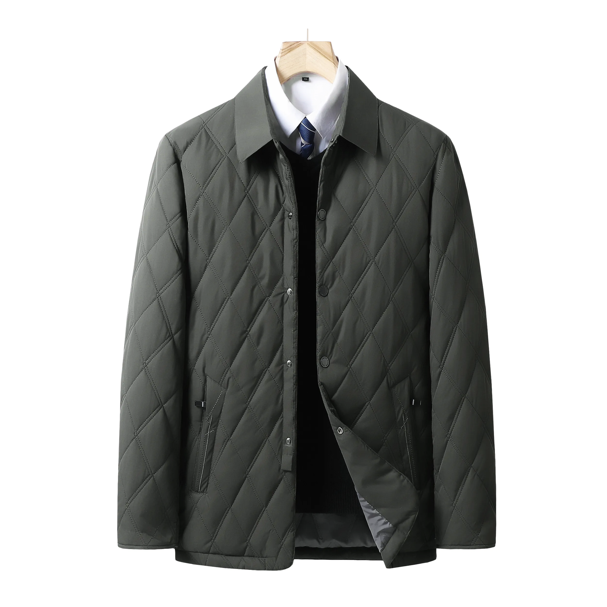 Men's Quilted Collared Jacket - Image 6