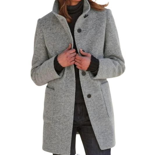 Gabriella | Women's Button Front Mid-Length Coat - Image 1