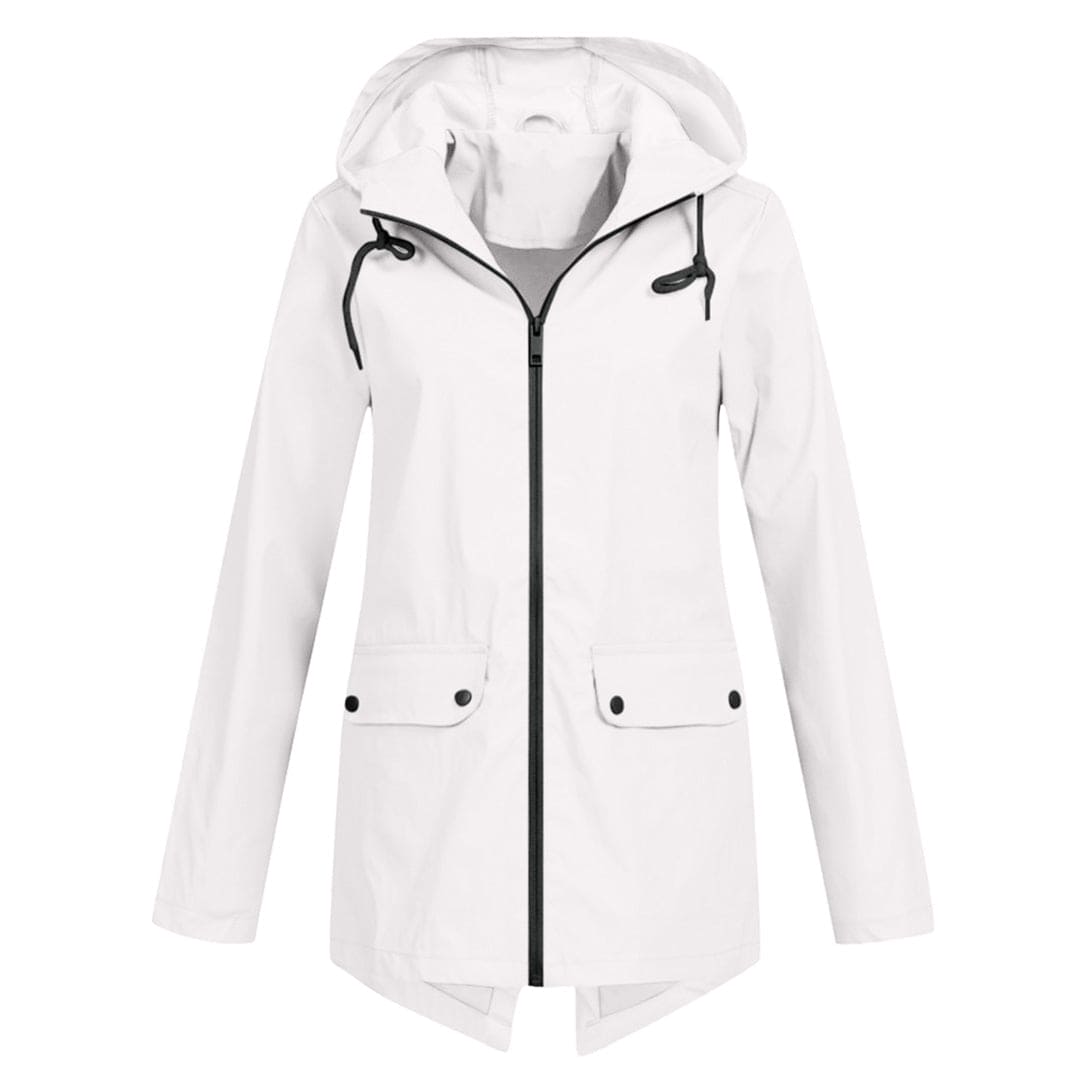 Carmen | Women's Hooded Mid-Length Raincoat - Image 13