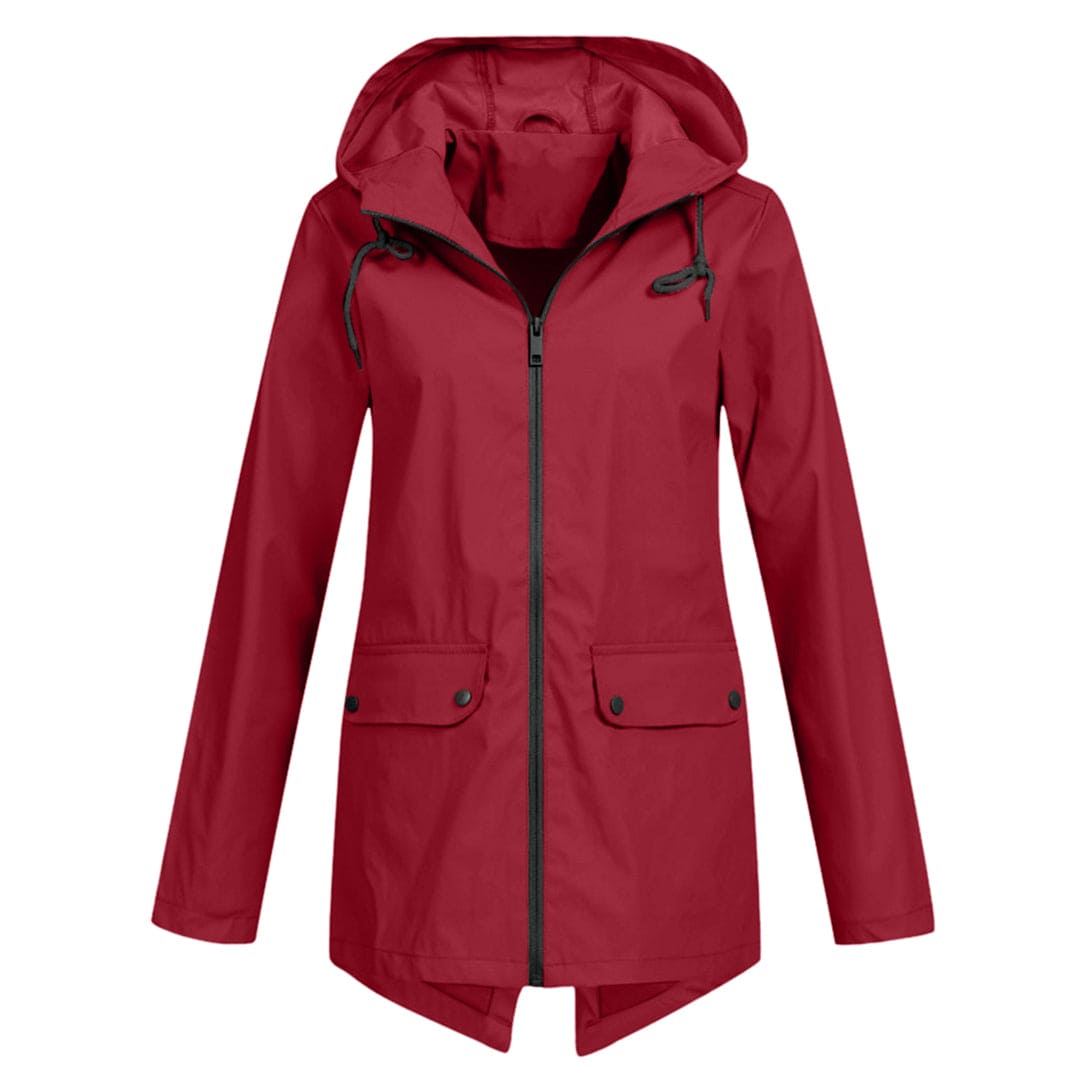 Carmen | Women's Hooded Mid-Length Raincoat - Image 12