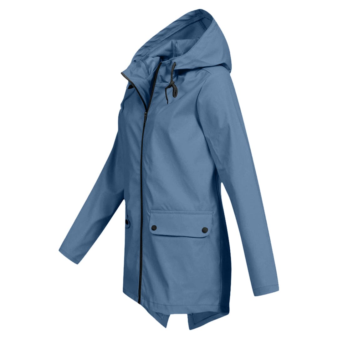 Carmen | Women's Hooded Mid-Length Raincoat - Image 9