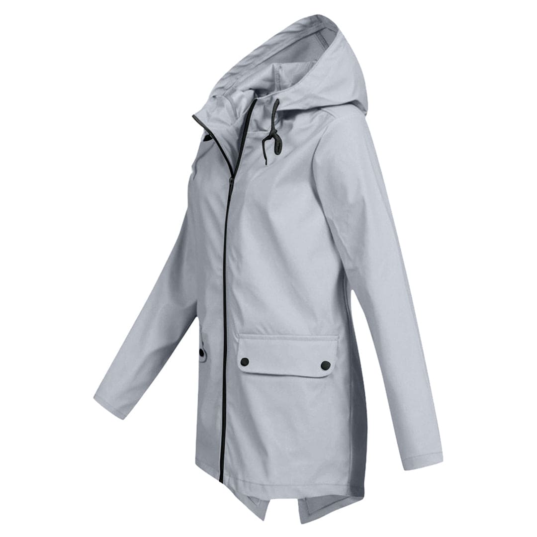 Carmen | Women's Hooded Mid-Length Raincoat - Image 7