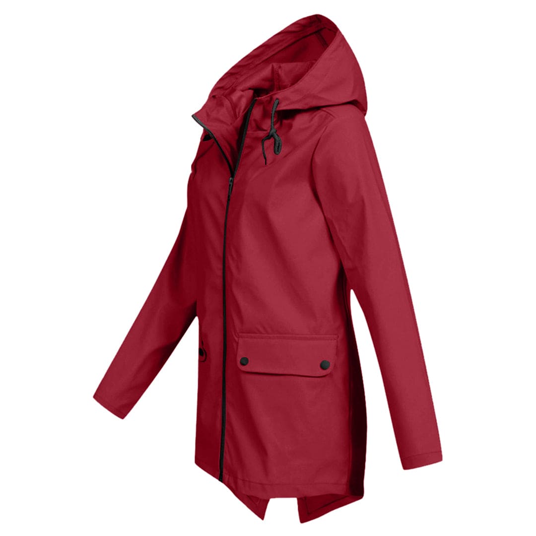 Carmen | Women's Hooded Mid-Length Raincoat - Image 3