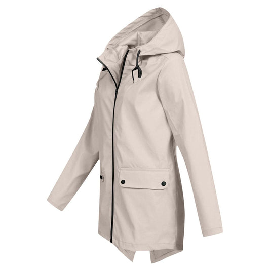 Carmen | Women's Hooded Mid-Length Raincoat - Image 1
