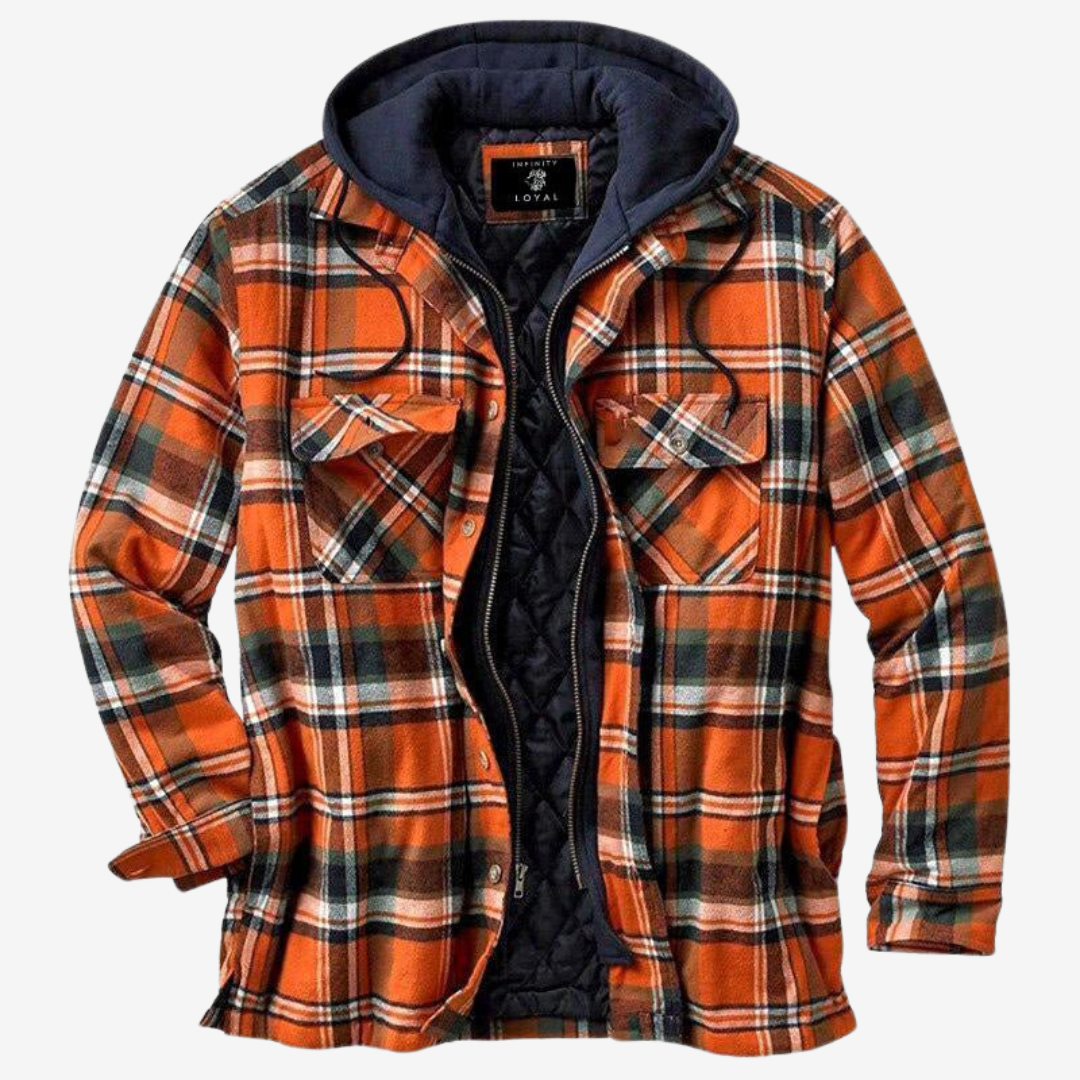 Kane | Men's Hooded Plaid Jacket - Image 4