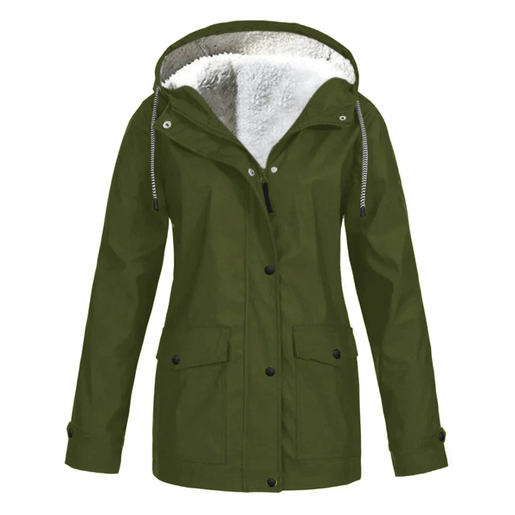 Samantha | Women's Hooded A-Line Coat - Image 9