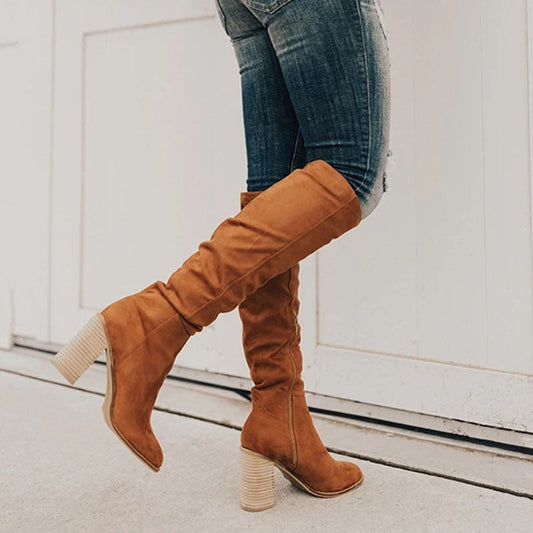Kimberly | Women's Knee High Block Heel Boots - Image 1