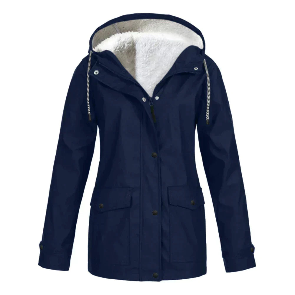 Samantha | Women's Hooded A-Line Coat - Image 5