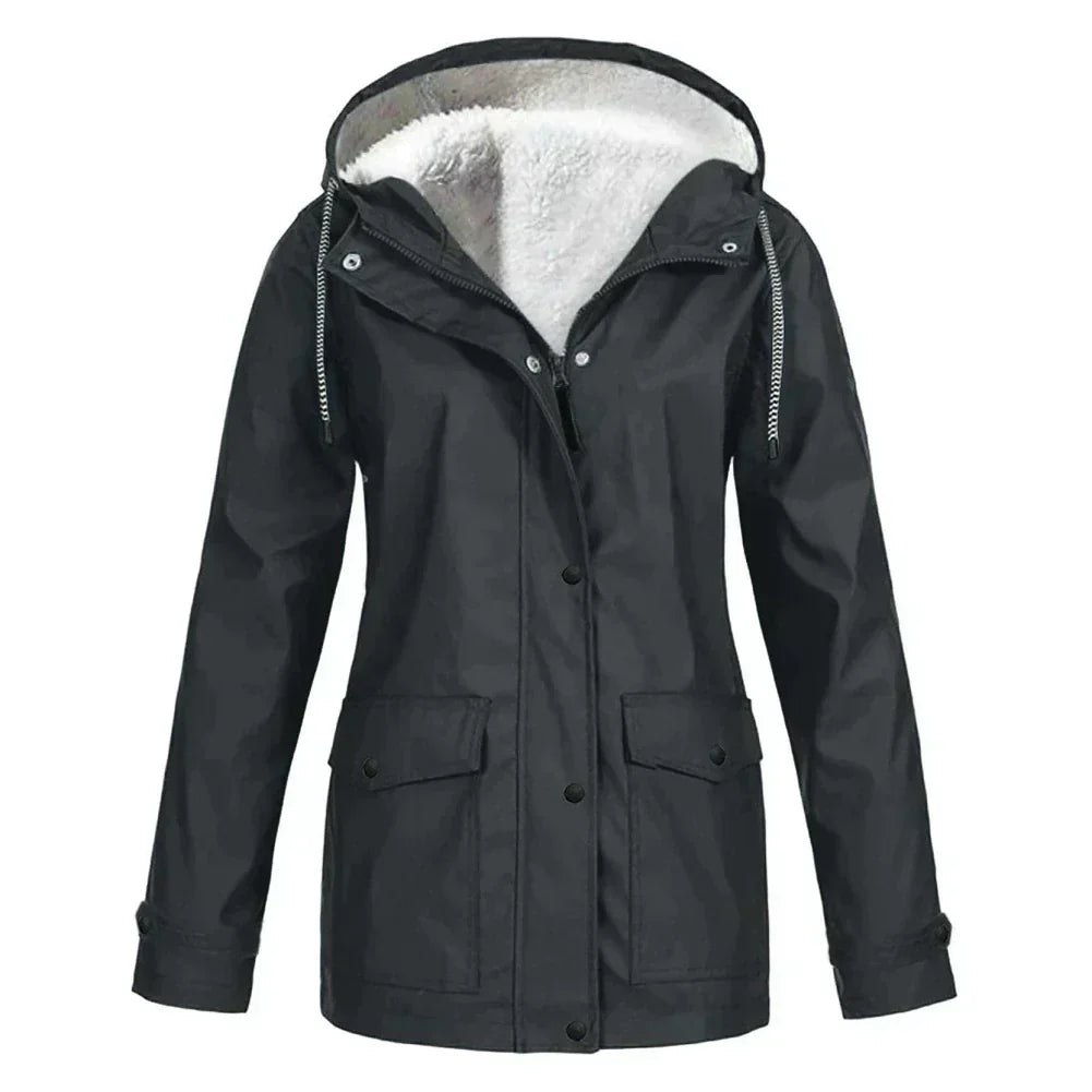 Samantha | Women's Hooded A-Line Coat - Image 4