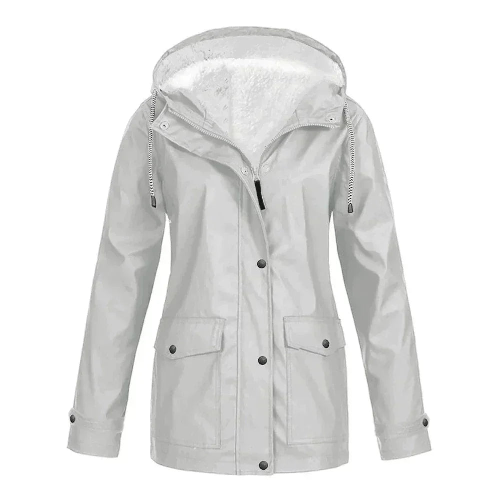 Samantha | Women's Hooded A-Line Coat - Image 7