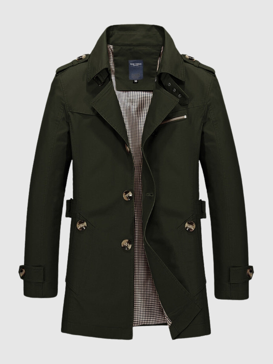 Tristan | Men's Belted Mid-Length Trench Coat - Image 5