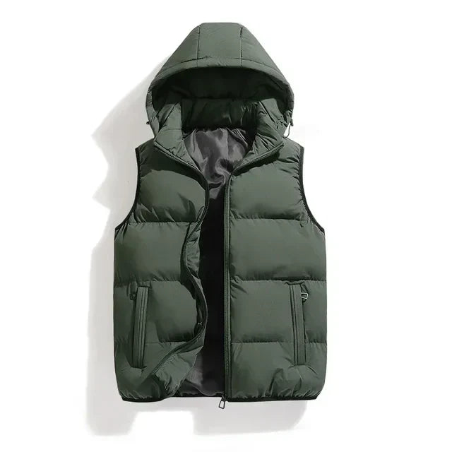 Leonard | Men's Hooded Puffer Vest - Image 1