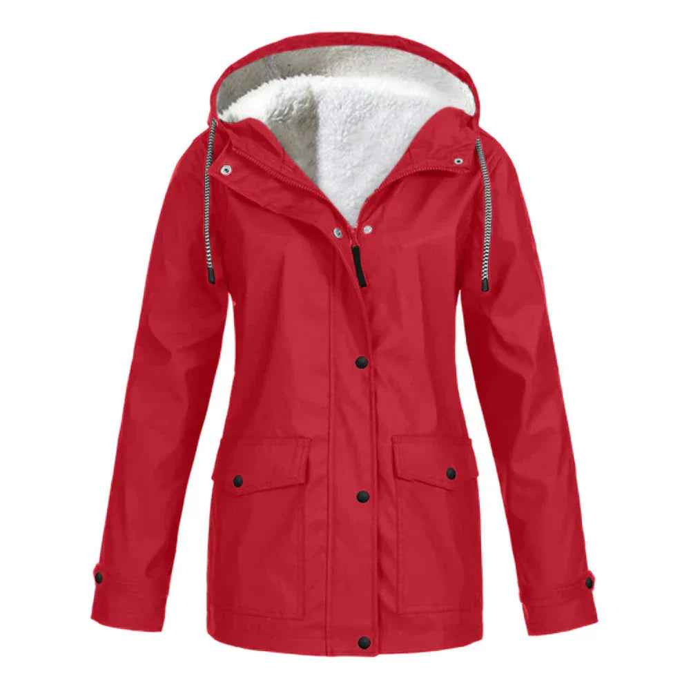 Samantha | Women's Hooded A-Line Coat - Image 8