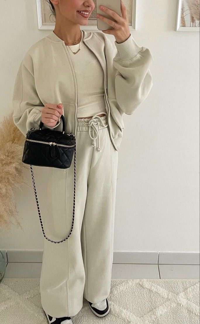 Charlotte | Women's Wide Leg Sweat Suit Outfit Set - Image 8