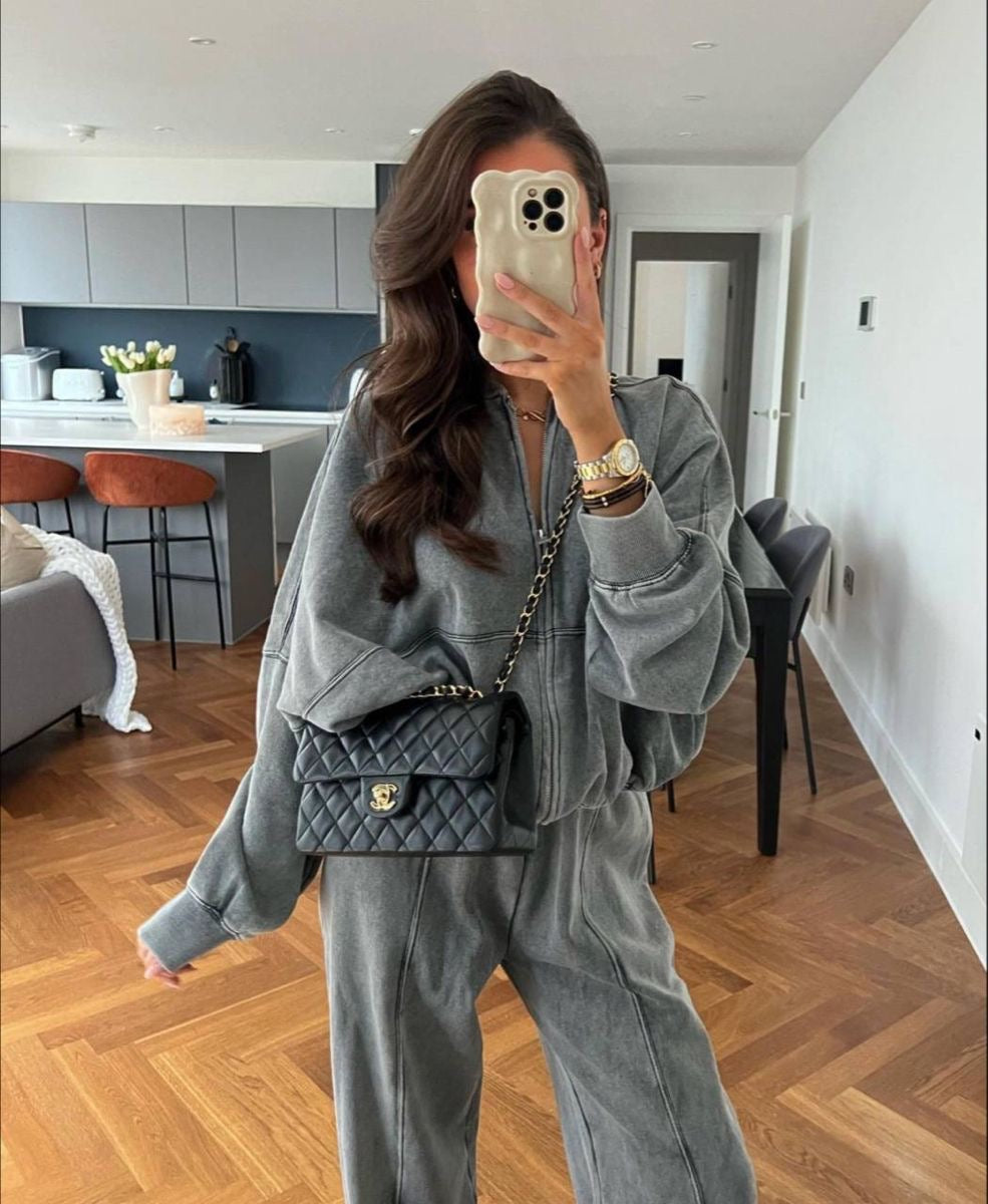 Charlotte | Women's Wide Leg Sweat Suit Outfit Set - Image 6