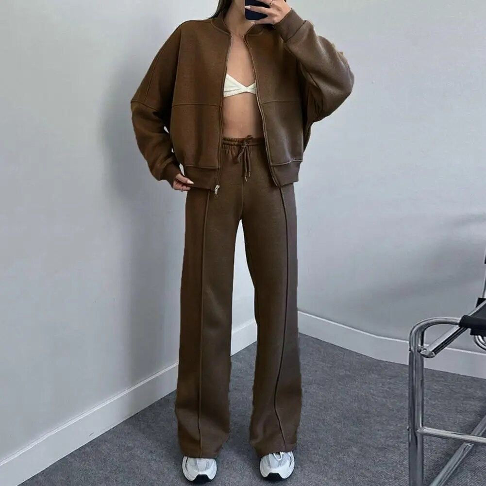 Charlotte | Women's Wide Leg Sweat Suit Outfit Set - Image 10